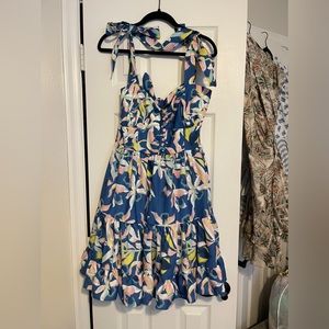 No Pose La Grama floral mini dress